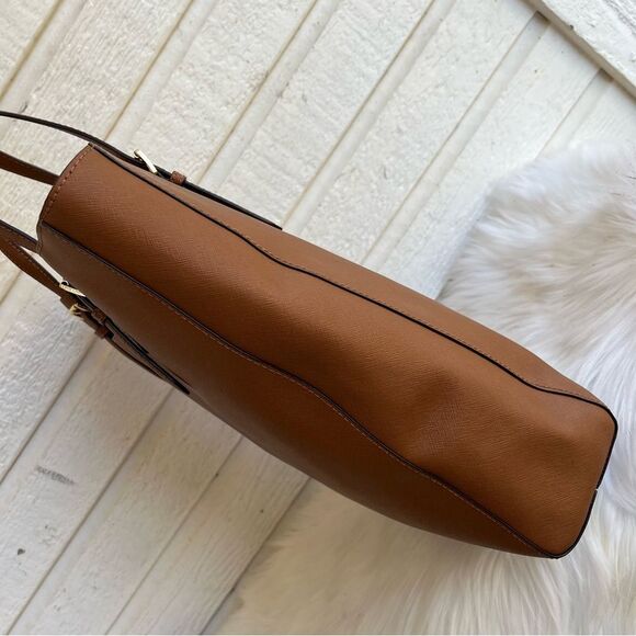 MICHAEL KORS Acorn Leather Jet Set Tote Shoulder Bag Raven Laptop Work - Picture 12 of 12